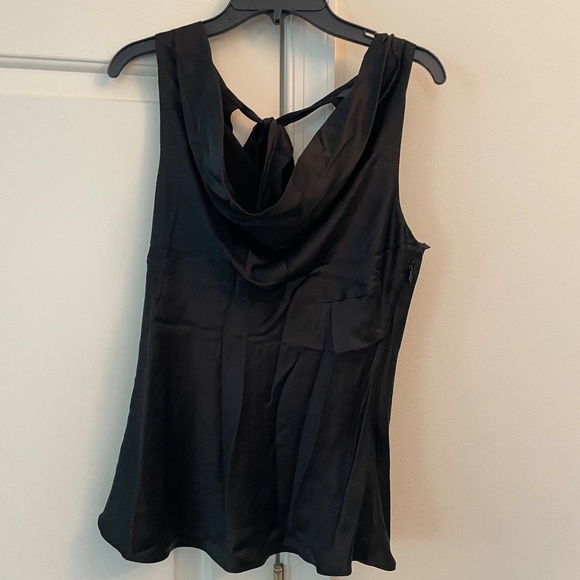 100% Silk Black cowl neck blouse - Picture 3 of 4